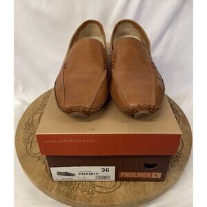 Pikolinos 36 Slip On Calfskin Leather Shoe, 578-8242, Brandy Color, Pr-owned